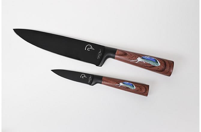 Ducks Unlimited Knife, Cutting Board Block Set 7pc Set 5 Knives