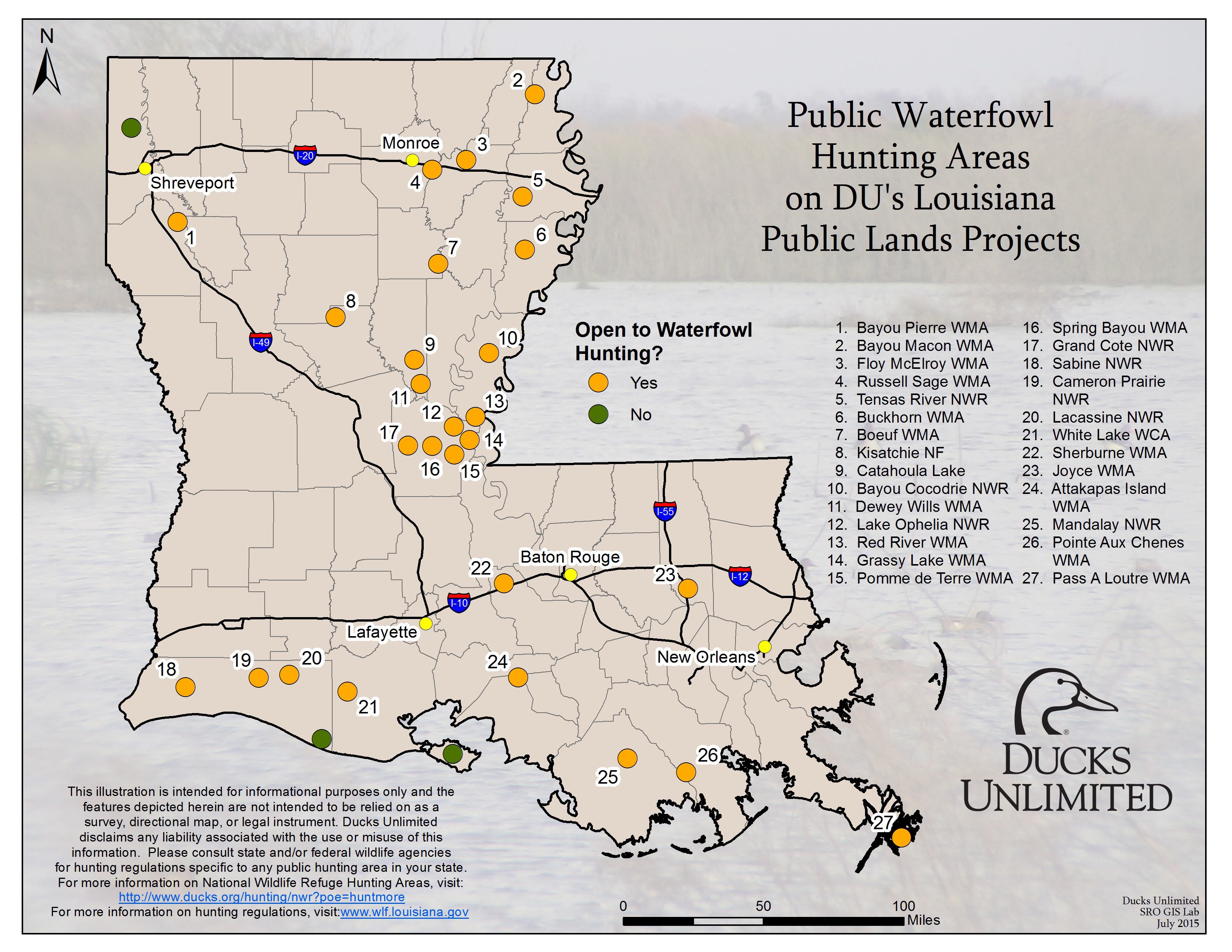 Public Land Map Louisiana Public Hunting On Du Projects In Louisiana